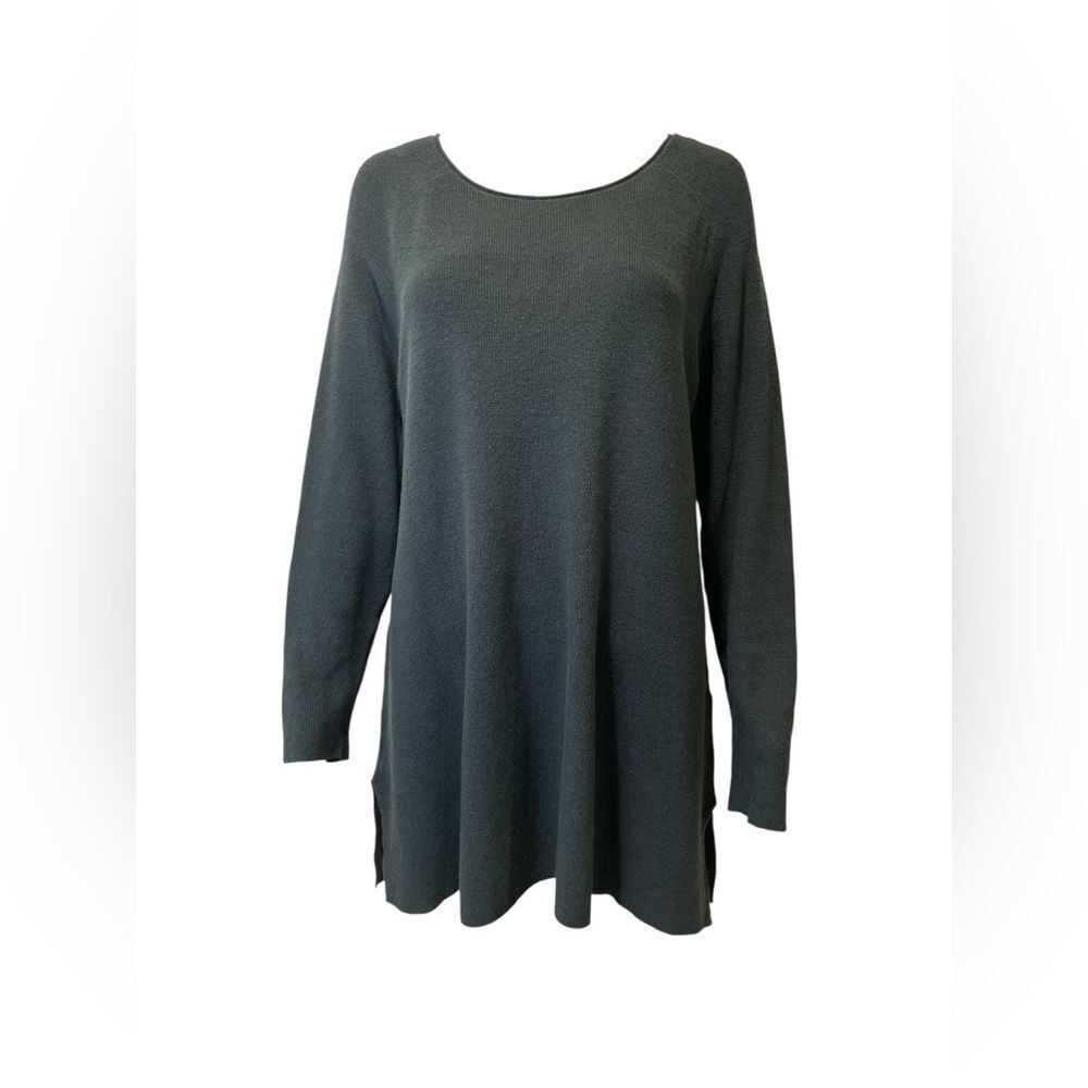 Eileen Fisher Women's Long Sleeve Tunic Top - Dark Green M
